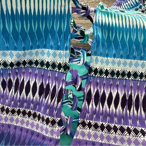 NWT Bleu Rod Beattie size 10 Tankini Swim Top Purple Turquoise Swimsuit New - Picture 3 of 7